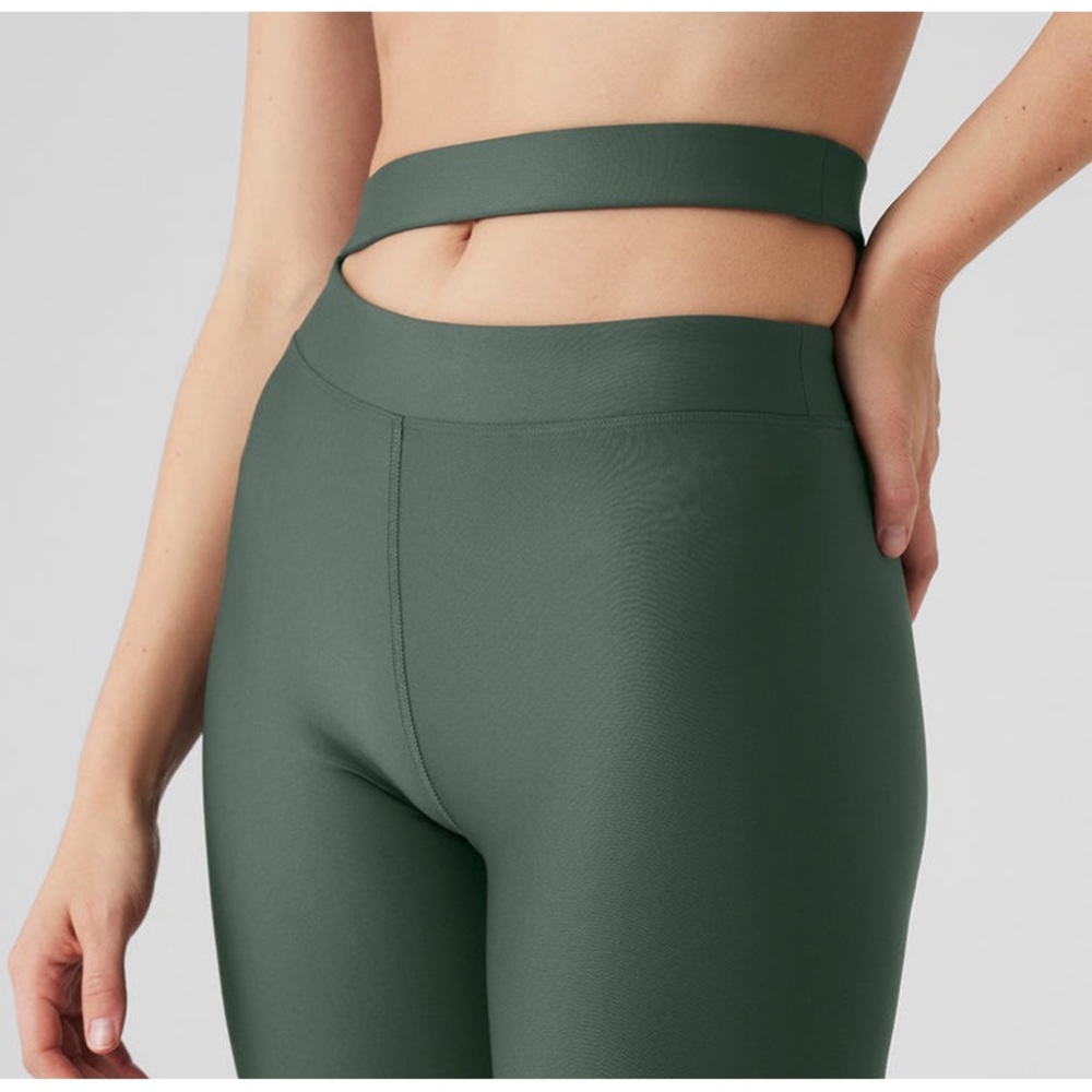 Alo air lift high waist all access leggings dark cactus size xxs